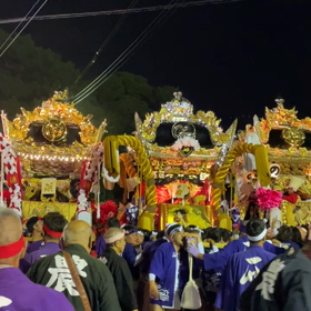 高砂神社秋期例大祭農人町、西畑、浜田町、中部4台練り合せの画像