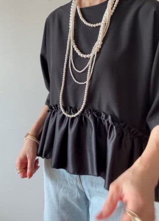 裾フリルが大人可愛い♡ デニム合わせで甘辛ミックスコーデ!【動画付き】の記事動画