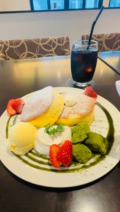 私のご褒美カフェ グランカフェFさんの抹茶パンケーキ【毎晩の良いこと見つけ】の記事動画