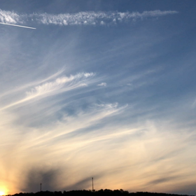 飛行機雲(=^ェ^=)☘️左右からの画像