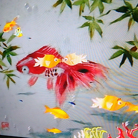 母のちぎり絵の画像