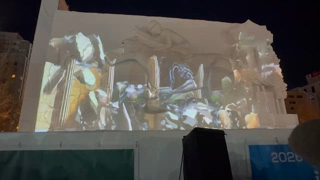札幌雪まつり⑥夜の大通り会場ガンダムプロジェクションマッピングの記事動画