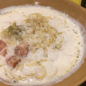 今日のランチは 生パスタ パルメナーラの画像