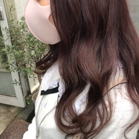 ブリーチしてピンクの画像