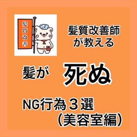 ✨髪質改善師が教える✨『髪が死ぬNG行為３選（美容室編）』髪質改善 広島美容室の画像