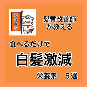 ✨髪質改善師が教える✨『食べるだけで白髪激減！栄養素５選』の画像
