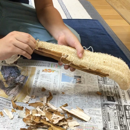 ヘチマタワシの作り方(o^^o)！の記事動画