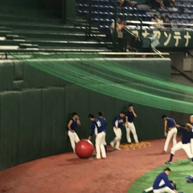 試合前の投手陣の画像