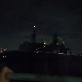 観艦式前の電灯艦飾の画像