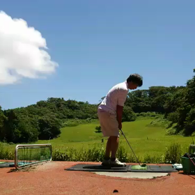 ティーショットの練習の画像