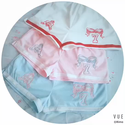 新作♡スポーツMIXナンバーリング刺繍Tシャツ&amp;ショーパンSETの記事動画