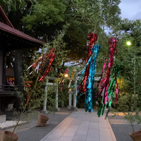 多摩川浅間神社の七 夕かざりの画像