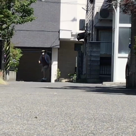 クルージングスケートで通勤の画像