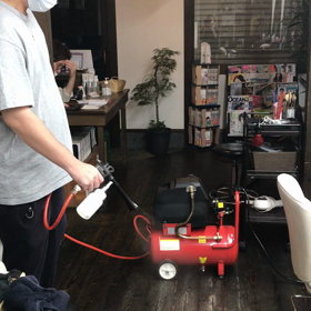 店内消毒の画像