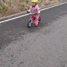自転車特訓中の画像