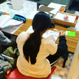 年に一度ECC児童英語検定の日、直前の素晴らしい様子の画像