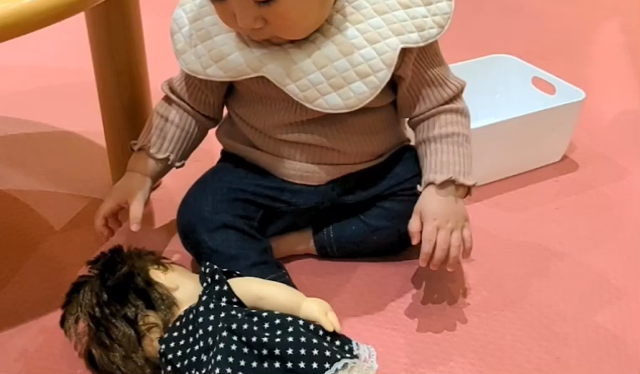【生後301日目】夫が撮影した娘の人形あそびの記事動画