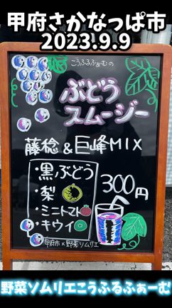 ぶどうmixスムージー販売甲府さかなっぱ市の記事動画