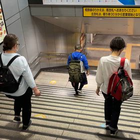 もっさりした階段駆け下りの画像