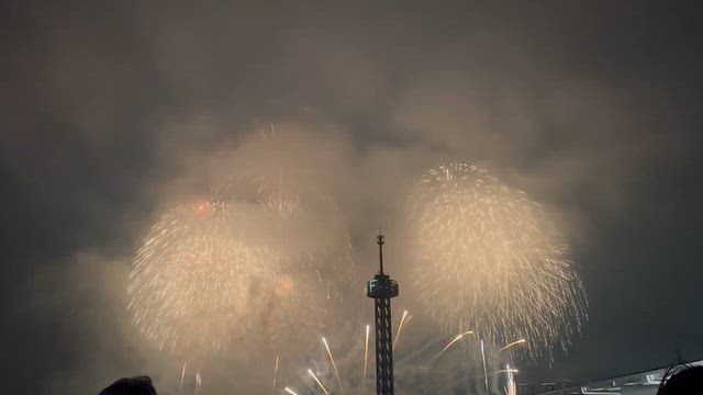 東京湾大華火祭　晴海客船ターミナル（２）席から観覧の記事動画