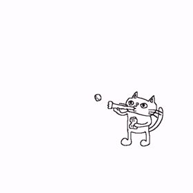 シャボン玉をする猫(GIFアニメ)の画像