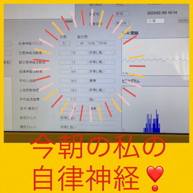 今朝の私の自律神経測定❣️の画像