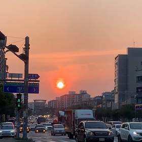 仁川の夕陽の画像