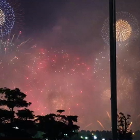 今日は、花火観ながらランニングダイエットの画像