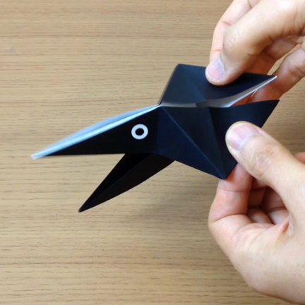 動く折り紙 パクパクからす ササブログ