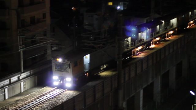 深夜の新幹線 ドクターイエロー 923形電気軌道総合試験車