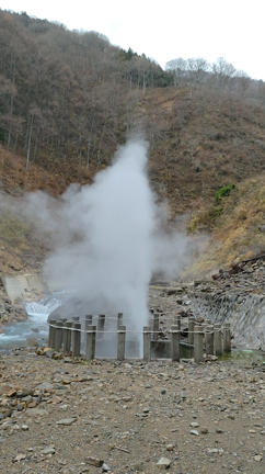 温泉噴き出てます地獄谷温泉。の記事動画