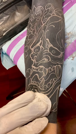ブラックアウトタトゥー【般若　腕　ホワイトタトゥー　ブラックアーム】〜ryujitattoo〜の記事動画