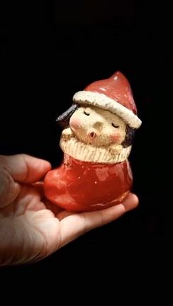 陶彫刻【ブーツっ子】〜クリスマスが待ちきれない〜の記事動画