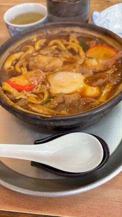 岩正手打うどん店さんで味噌煮込みうどん天ぷら・玉子入りの記事動画