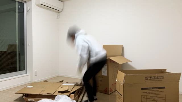 ダンボールに埋もれています。の記事動画