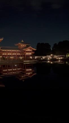 水面に映る「平等院鳳凰堂」ライトアップの記事動画