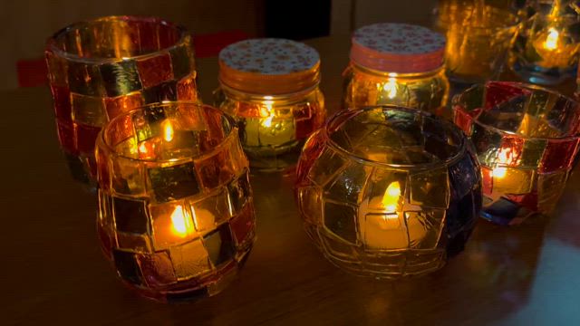 ステンドグラス風キャンドルホルダー作りましたの記事動画