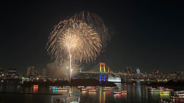 【お台場】オイスターハウスと冬の花火の記事動画
