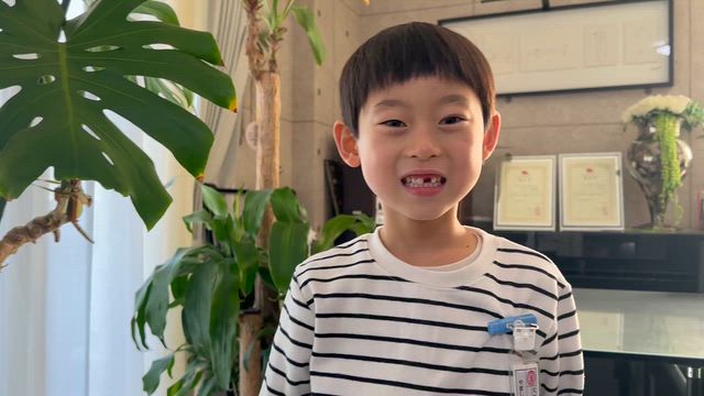 人生初体験　叶真も歯が抜けた‼️の記事動画