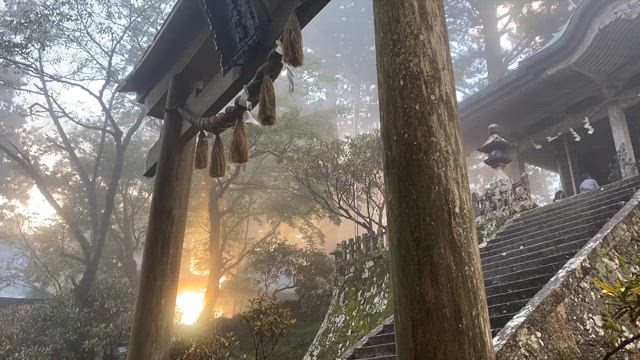 玉置神社の霧と光の記事動画