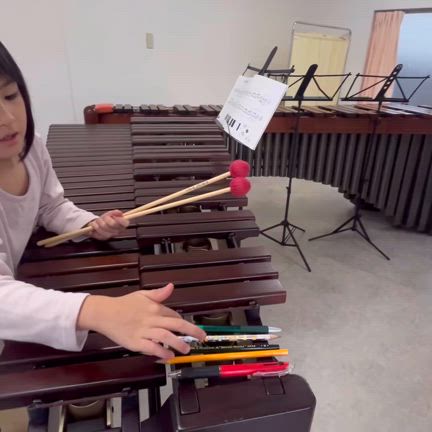 マリンバ始めて3ヶ月の生徒さんの様子　名古屋市中区ピアノ教室　の記事動画