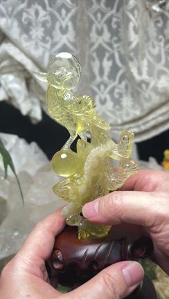 天然石 シトリンの鳳凰　置物　彫り物D.12 天然石 シトリンの鳳凰 置物 彫り物D.12 天然石 シトリンの鳳凰 置物