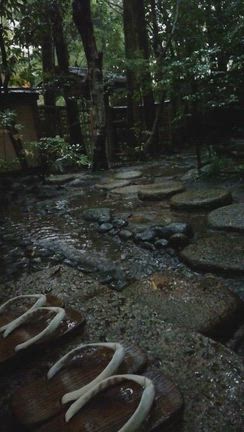 衆芳亭の庭　タイムスリップの雨の記事動画