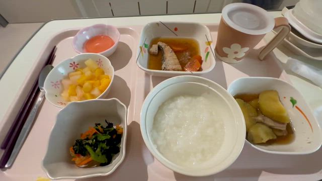 急性腸炎　入院生活4日目　入院中の食事の記事動画