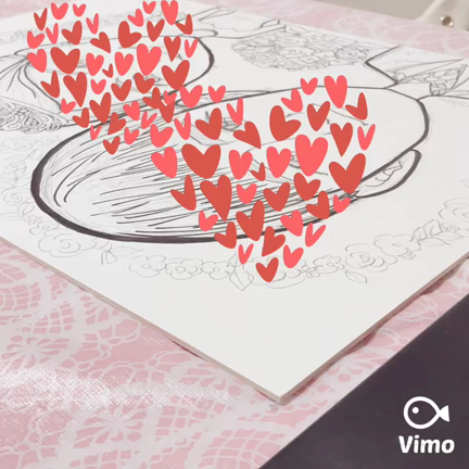 似顔絵ウェルカムボード制作中♡の記事動画