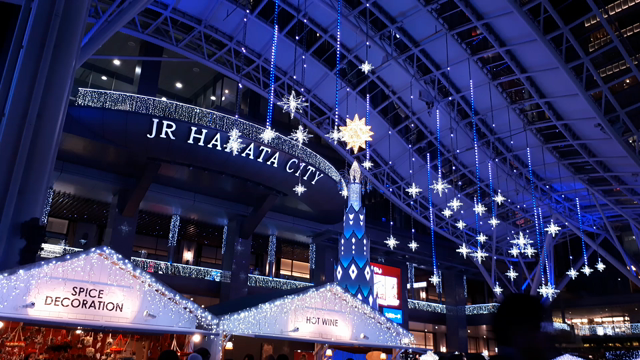 博多駅のイルミネーション。の記事動画