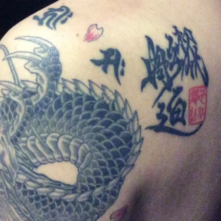 刺青デザイン 龍 梵字 桜 刺青 和彫り 昇り龍 桜  十二支守護梵字 動画の記事動画
