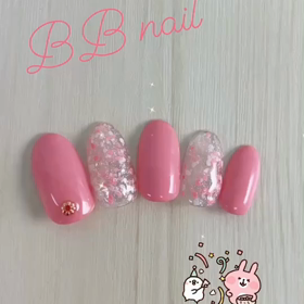 春ピンクネイルの画像