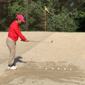 バンカーショットの練習方法の画像