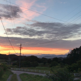 360度の夕焼け空の画像